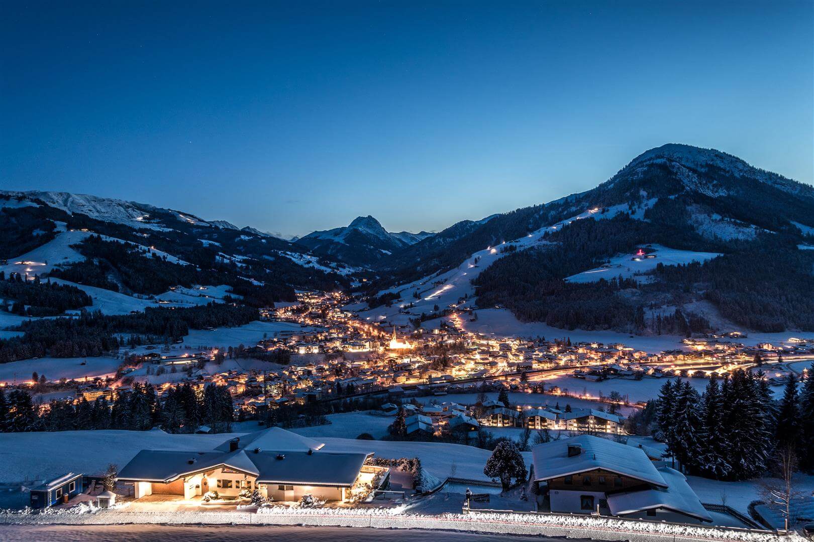 Kirchberg in Tirol Aussicht bei Nacht